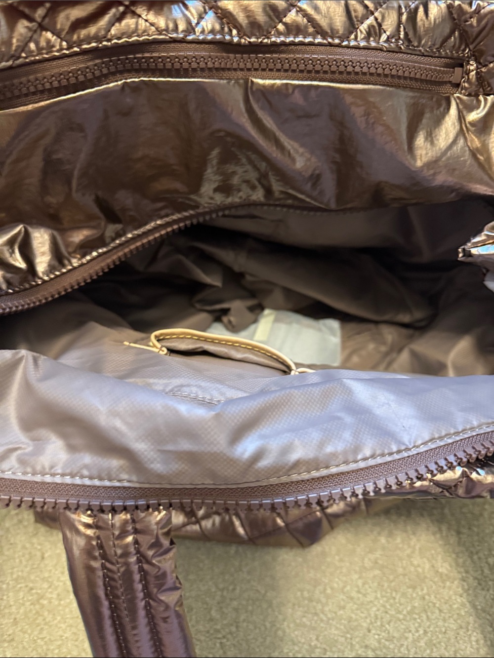 NWT MZ Wallace Metallic Bronze Metro Tote Deluxe Sz Medium - Picture 7 of 9